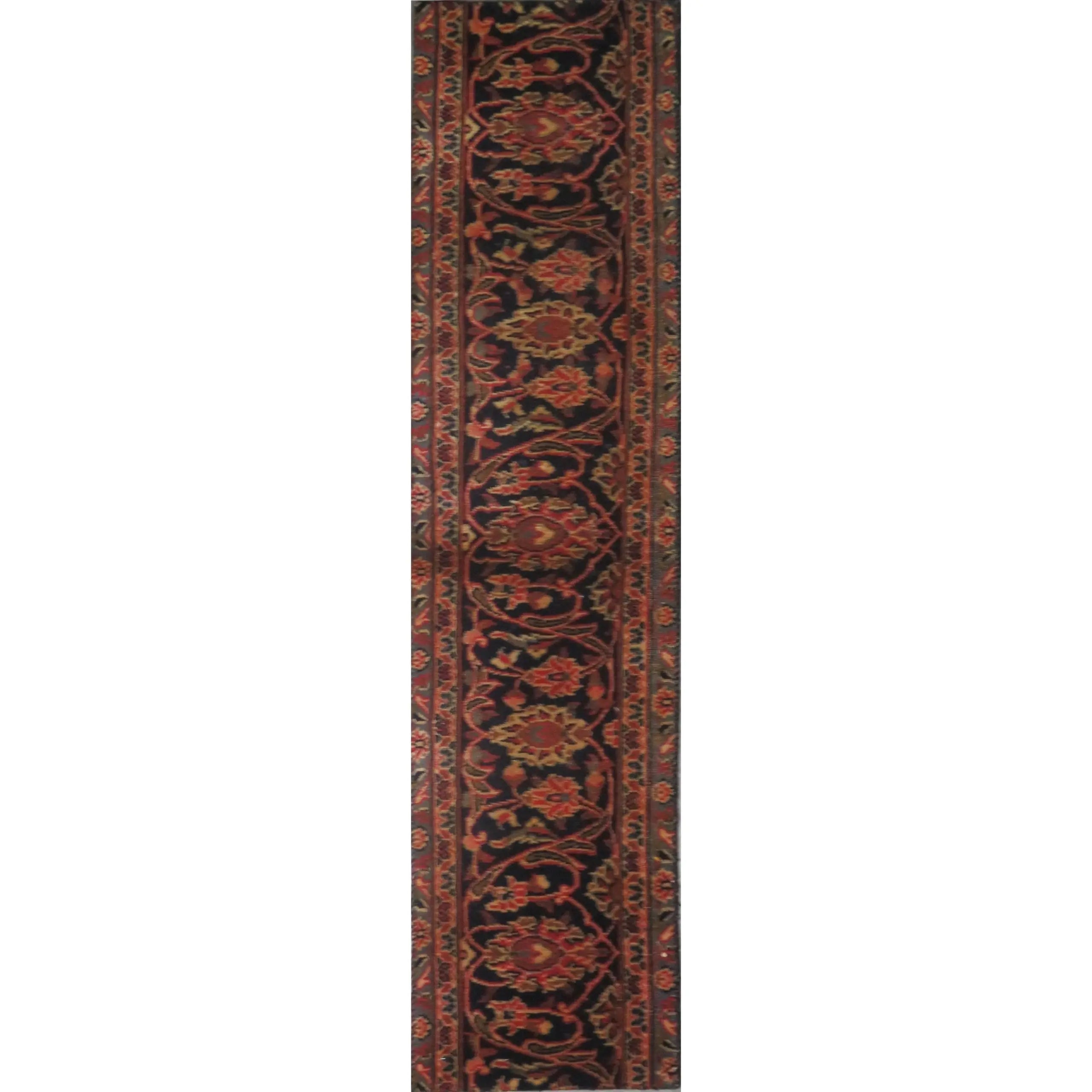 One Of The Kind Hand-Knotted Persian Wool Rug _ Luxurious Vintage Design, 5'0" x 1'0", Artisan Crafted